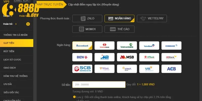 Nạp Tiền 888b – Cơ Hội Vàng Cho Mọi Hội Viên Cá Cược 5 Thông tin quan trọng khi thực hiện nạp tiền 888b